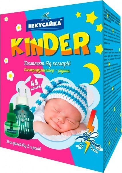 Комплект Некусайка без запаху Kinder 45 ночей 30 мл